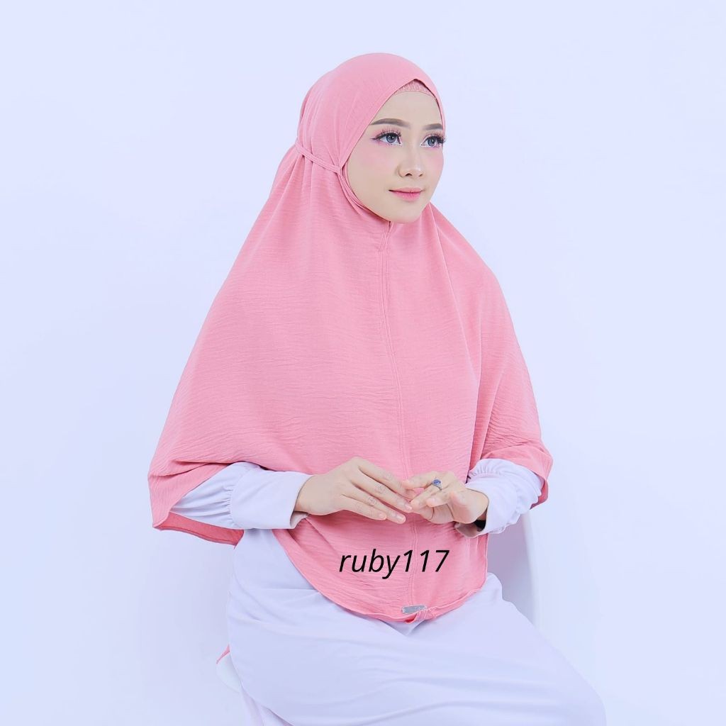 Hijab Bergo Non Pet Tali Jumbo Crinkle Airflow Premium Jilbab Non Pet