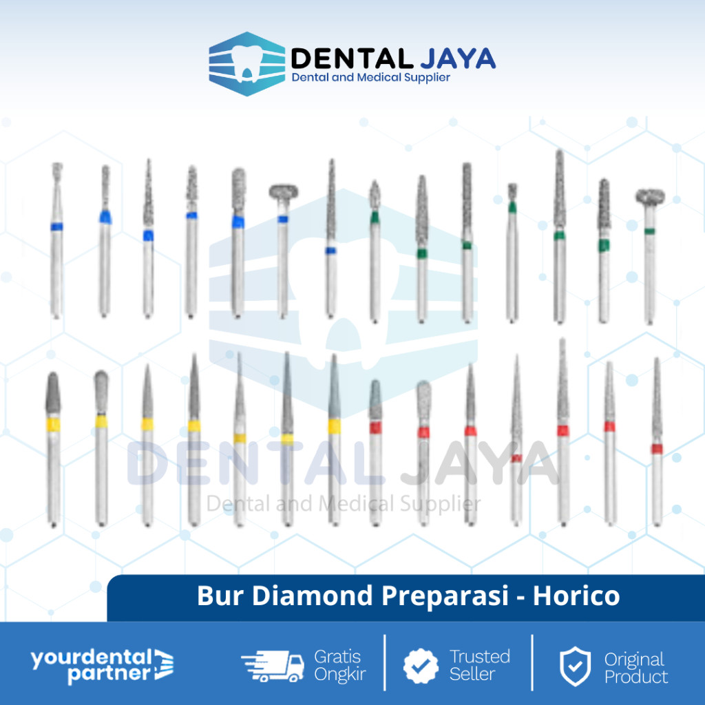 Dental Horico Diamond Bur Preparation High Speed Preparasi Gigi
