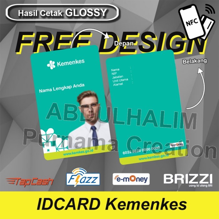 

Koleksi Terbaru- IDCard Kemenkes ID Card Kementerian Kesehatan Cetak 2 sisi bisa emoney - Desain A, Flazz BCA gen 2