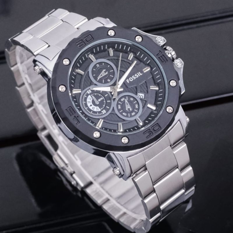 Promo Jam Tangan Pria Anti Air Terbaru Foxxil Mode Analog Tanggal On Chrono Variasi Tali Rantai Soli