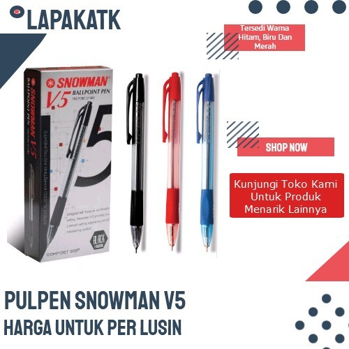 

PRODUK TERLARIS Pulpen/ ballpoint/Pen snowman V5 - Hitam - Merah