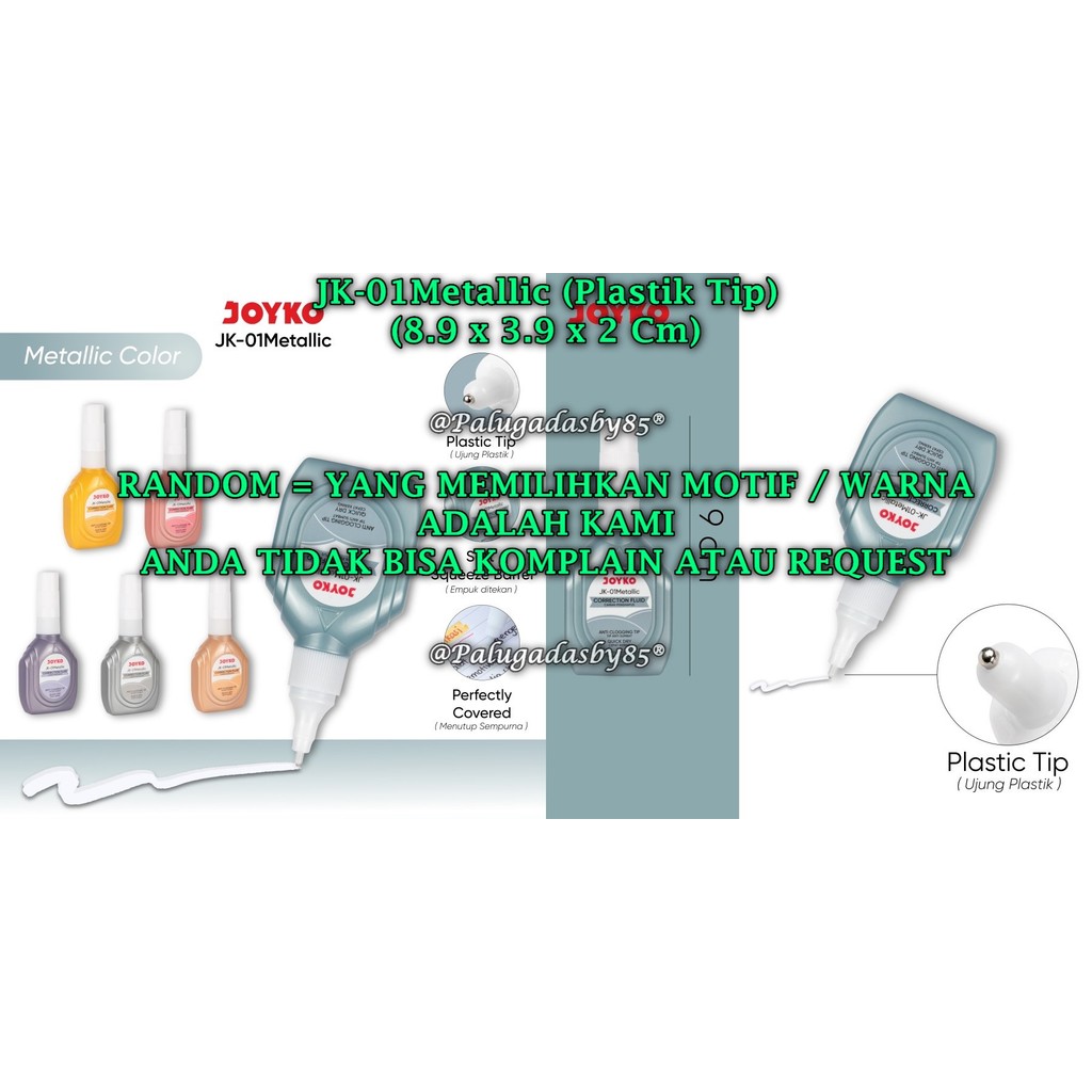 

(1 Biji) GROSIR Correction Fluid JOYKO JK-01Metallic / Penghapus Cair Joyko JK-01 Metallic (1 Biji)