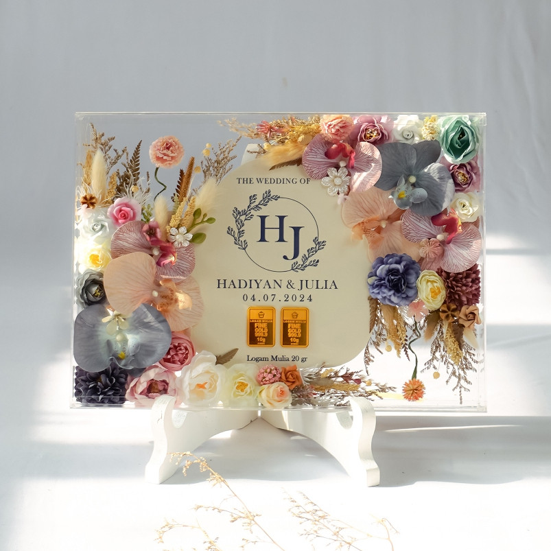 Mahar Uang Pernikahan frame akrilik transparan / Mahar pernikahan / Mahar 3D frame akrilik