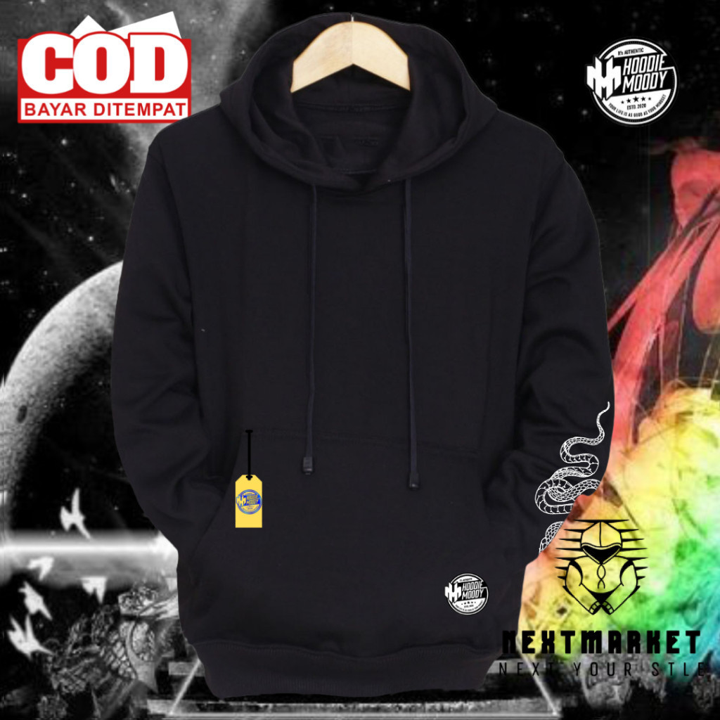 Hoodie Sweater Pria Wanita Distro Warna Hitam Hodie Murah Jaket Tebal Authentic Terbaru 2024 Keren H