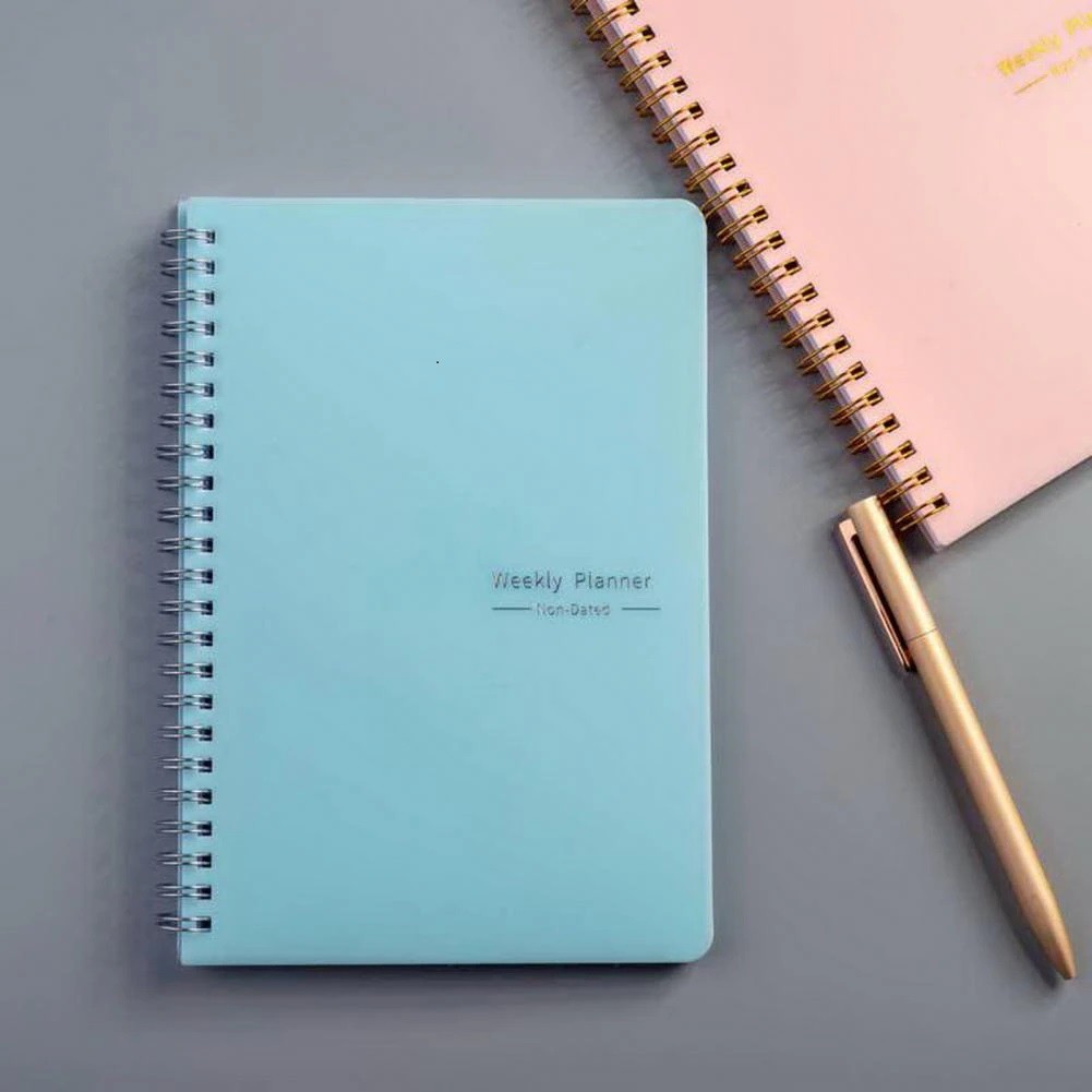 

Weekly Planner Book for 52 Weeks Buku Catatan Mingguan A5 Blue