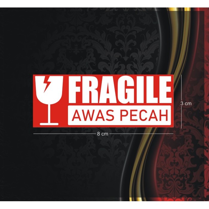 

Sticker Fragile 3x8 cm - Merah