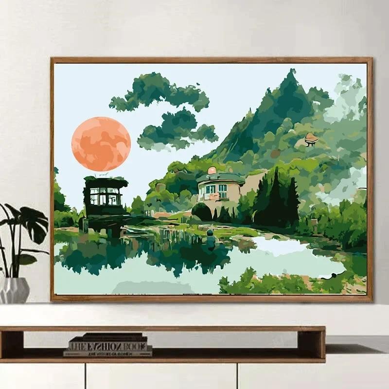 

4150130 Digital oil painting living room decorative painting sofa background wall hanging painting