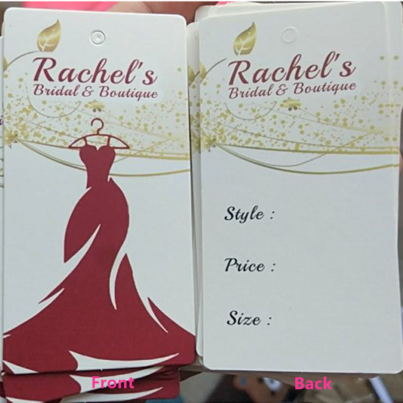 

500PCS Custom 400GSM Coated paper tags swing tag 4.5 * 9 cm matte laminated finish