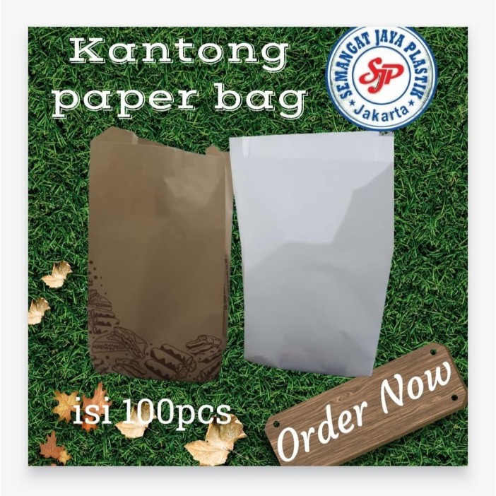 Kantong Kertas Makanan FOOD GRADE / ANTI MINYAK / kertas gorengan - putih polos