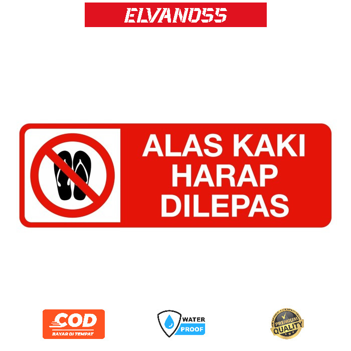 

STIKER RAMBU PLANG ALAS KAKI HARAP DILEPAS 30CM X 10CM FREE CUSTOM DESAIN