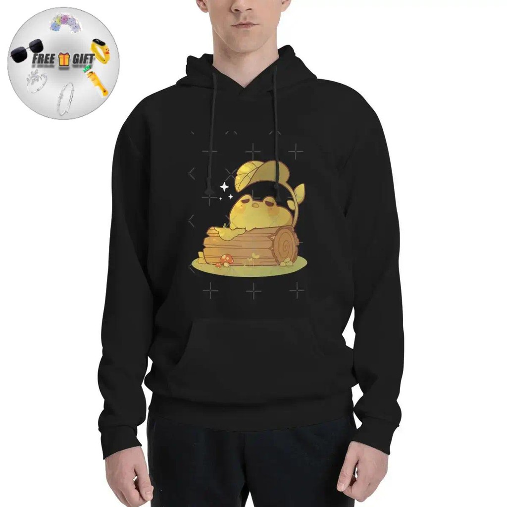 [ FREE GIFT ] Hoodie Frog Anime Vintage Cotton Fleece jaket Pria Unisex