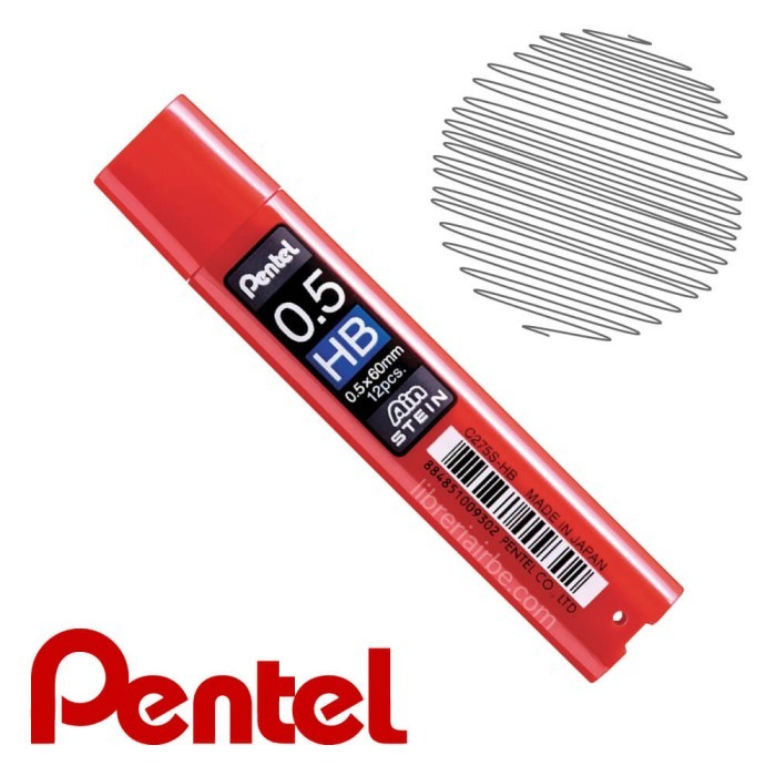 

Isi Pensil Mekanik Pentel C275S Ain Stein Lead 0.5 mm 2B & HB Refill Pencil tidak mudah patah – jual 1 Tube 12 Leads - 2B