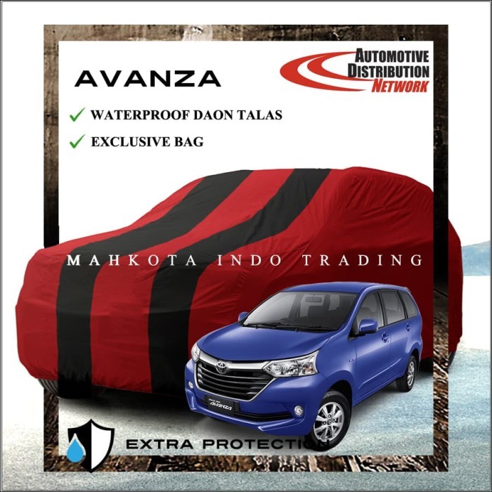 NEW/ Custom Body Cover Warna / Sarung Mobil / Penutup Mobil Warna Avanza - MerahListHitam, avanza la