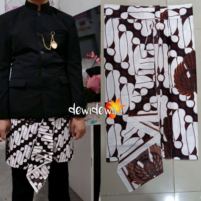 Sapit Urang + Blangkon (set, Motif Kembar) Lurik