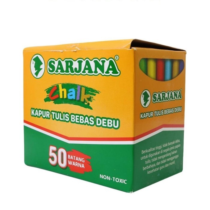 

Kapur Papan Tulis Blackboard Sarjana Warna / Color Chalk 50pcs - 1 Box