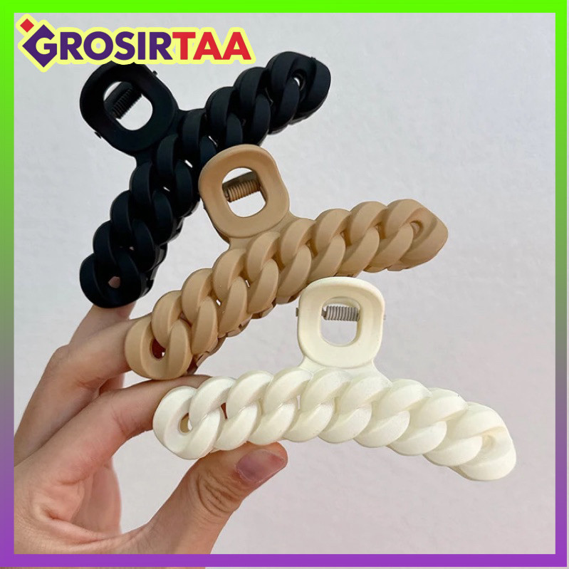 COD Makassar Jepit Rambut Korea / Dewasa Jedai Model Kepang / Jepit Motif Rantai Hair Claw Clip / Je