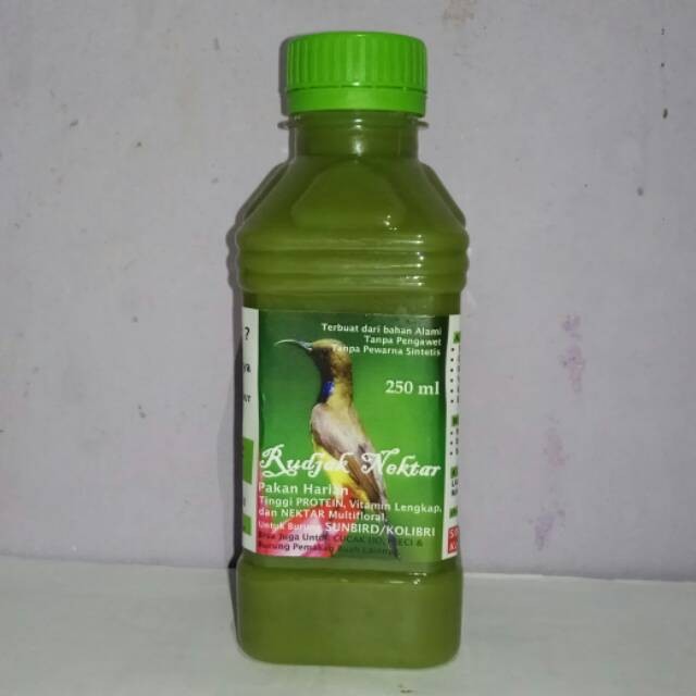 RUDJAK NEKTAR 250 Ml RUJAK NEKTAR PAKAN BURUNG KOLIBRI PLECI HIJAU ALAMI ORIGINAL - Romeesa