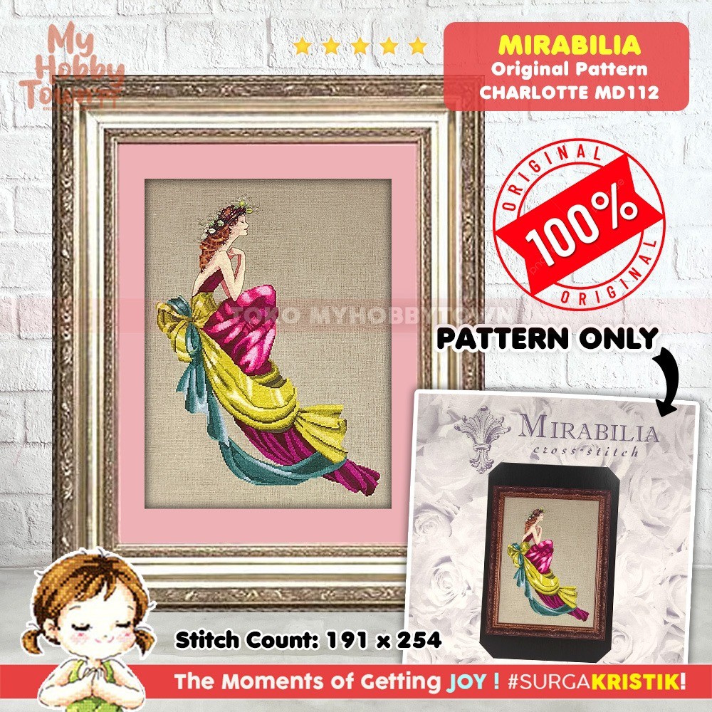 POLA Sulam Kristik Strimin Asli Original Mirabilia Charlotte MD112