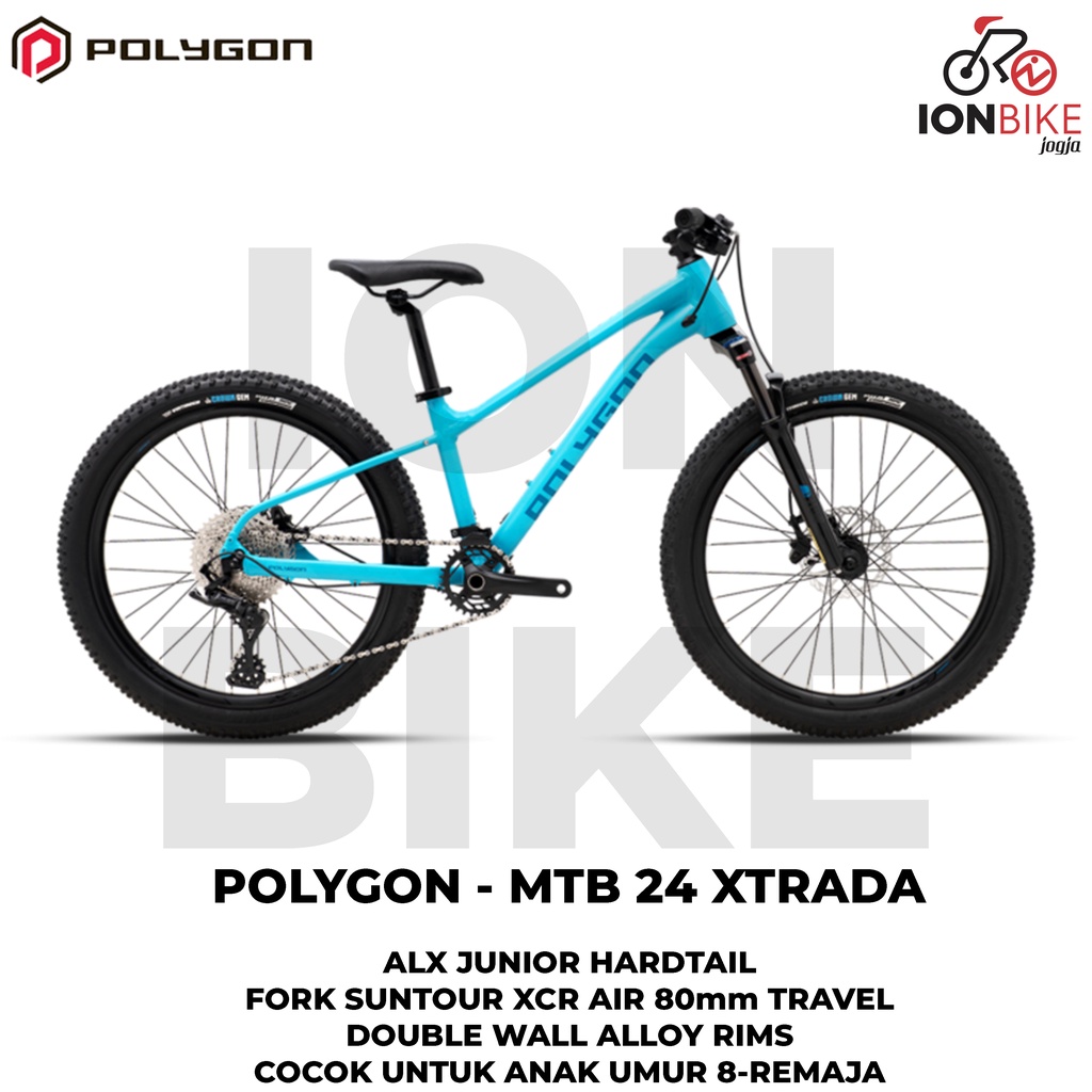 Sepeda MTB 24 Polygon Xtrada Junior Alloy 10 Speed Terbaru Murah - Sepeda Gunung Anak High End Spek 
