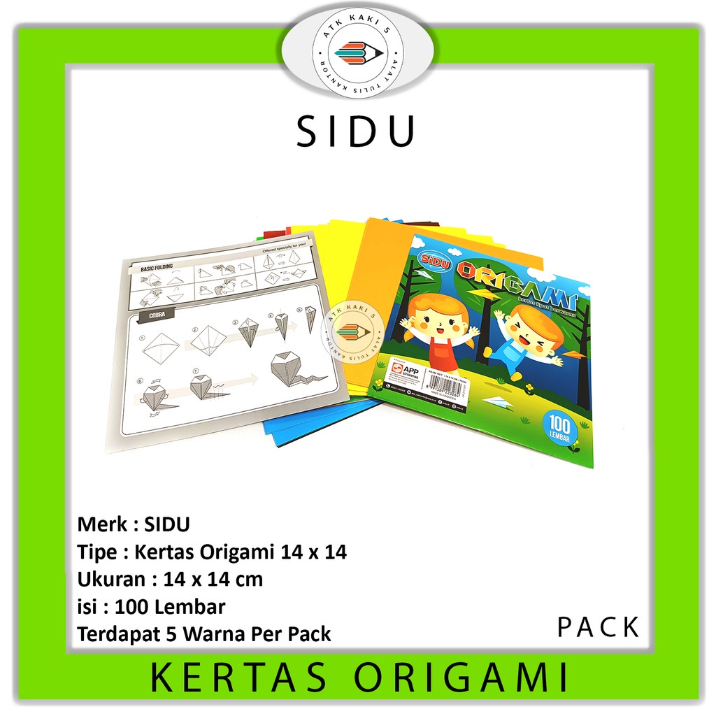

SIDU - Kertas Origami 14 x 14 cm Berwarna - Pad