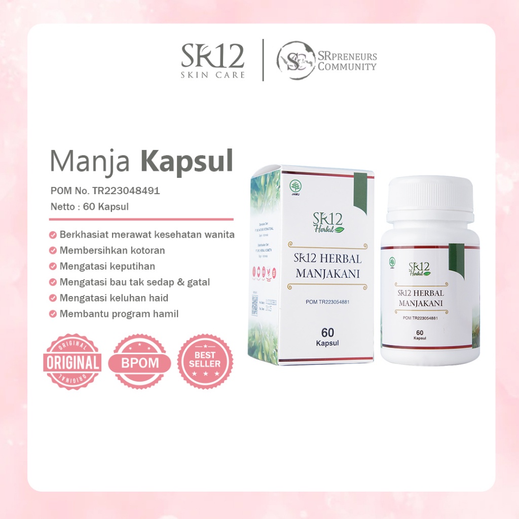 MANJAKANI SR12 / SOLUSI KEPUTIHAN / PELANCAR HAID / PROMIL / MANJA SR12 / MANJAKANI OBAT KEPUTIHAN