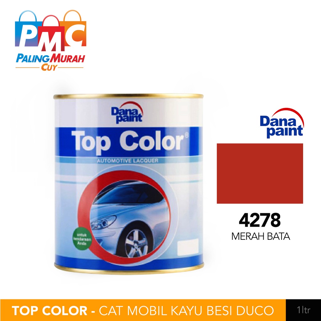TOP COLOR 4278 Merah Bata - Cat Mobil Kayu Besi Duco - ECER