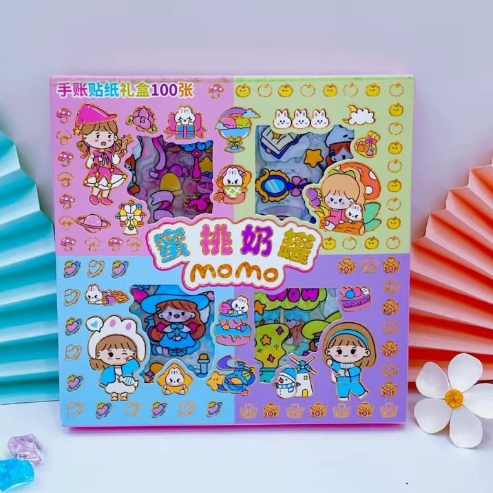 

Sticker Anak MOMO Isi 100 Lembar Stiker Waterproof Botol Minum Tumblr Kartun Viral Lucu Korea DIY/Stiker Aesthetic DIY Buku Diary / Stiker Tumblr / Stiker Deco / Stiker Hp Laptop,stickeraesthetic,custom,dinding ,kaca helm,100pcs