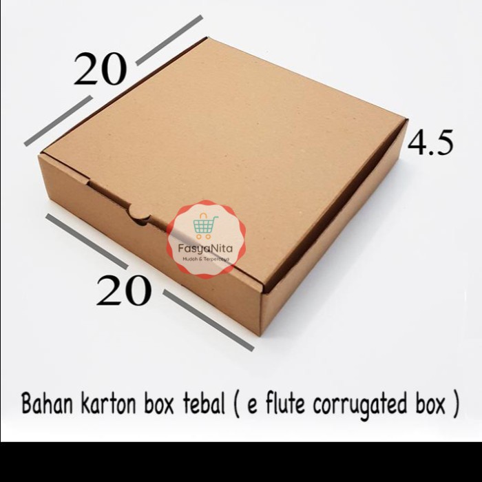 

Box Pizza Polos / Dus Pizza / Karton Pizza (1 lbr) - 20x20x4,5 KP1 - FasyAnita Mart Denpasar
