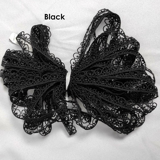 Kain Renda Giper/Kain Renda Mukena Bunga Kecil CR4-14365 (L:+/- 1 cm - Black