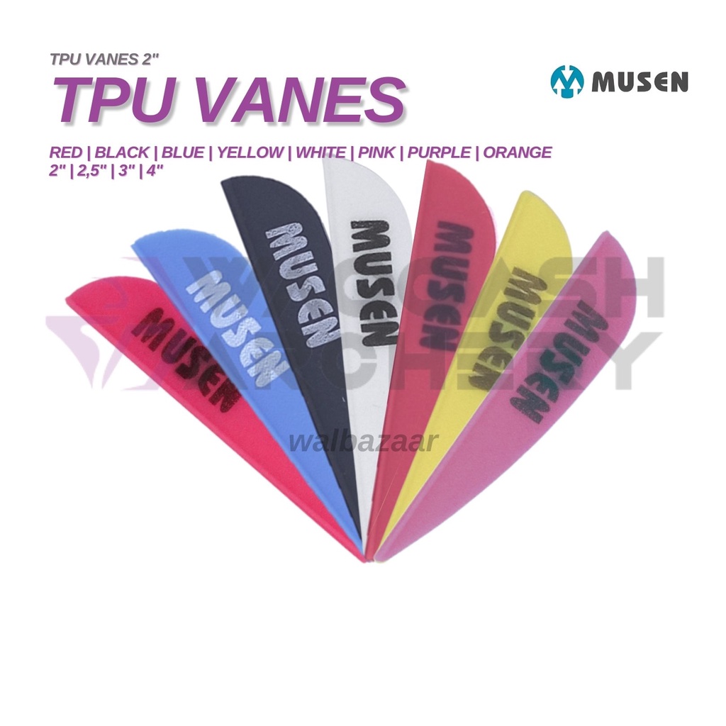 MUSEN VANES RUBBER Parabolic Vane Karet Bulu Anak Panah 2, 2.5, 3, 4