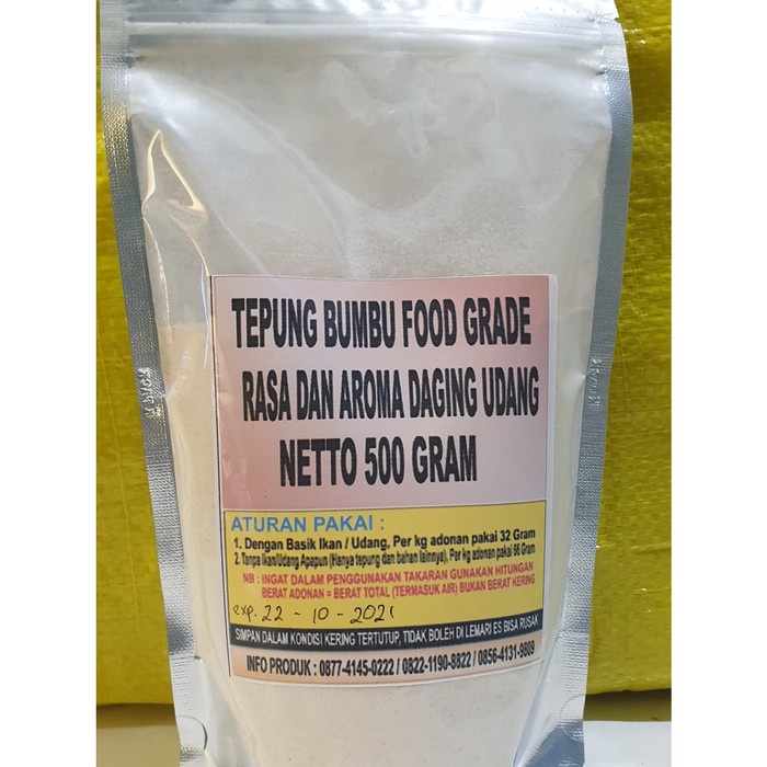 

Termurah [ Best Seller ] Tepung Perasa/Perisa Udang Food Grade - 500 gram, 1 pcs