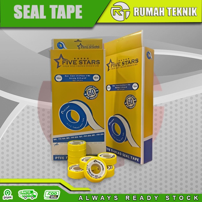 

Seal tape 10 Meter Sealtape / Isolasi pipa keran yo-zuri five star