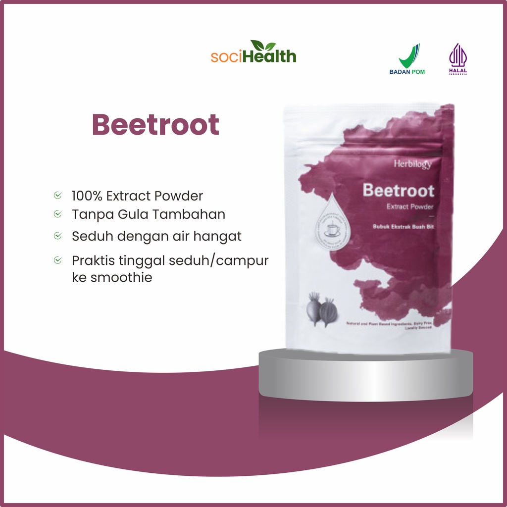 Herbilogy Beet Root / Beetroot Extract Powder Drink - Minuman Bubuk Ekstrak Buah Bit -