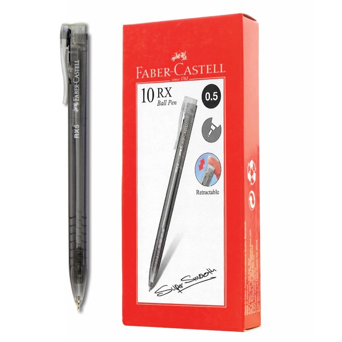 

[Terbaru]Promo Pulpen / Ballpoint Faber-Castell RX 0.5 mm tinta hitam-Box isi 10 pcs