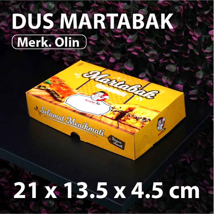 Dus Martabak 21 x 13.5 x 4.5 cm - Dus Motif - Kue - Cake Box - Olin