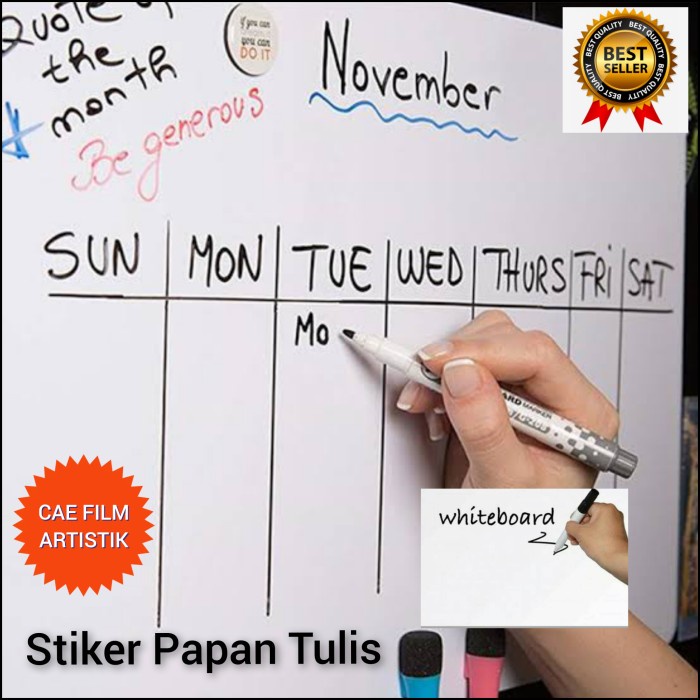 

papan tulis tempel stiker white board/wallpaper papan tulis whiteboard