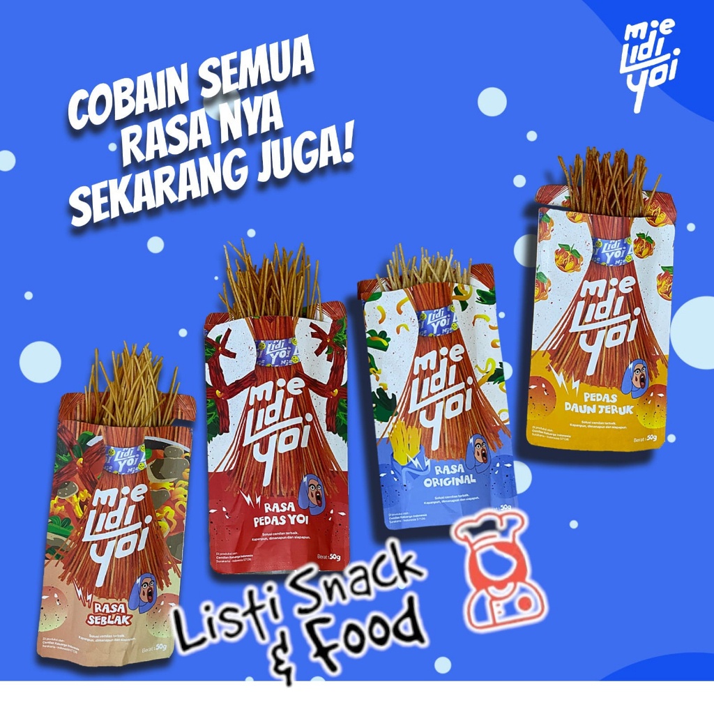 

Mie Lidi Semua Rasa / Snack Lidi-Lidian Pedas / Cemilan Mi Lidi 50 Gr