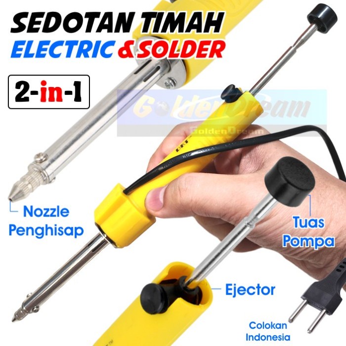 2in1 Sedotan Timah Elektrik + Solder Electric Desoldering Pompa Sedot