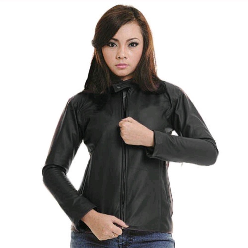 Jaket Kulit Wanita Casual Simpel Outfit Ootd Mamba