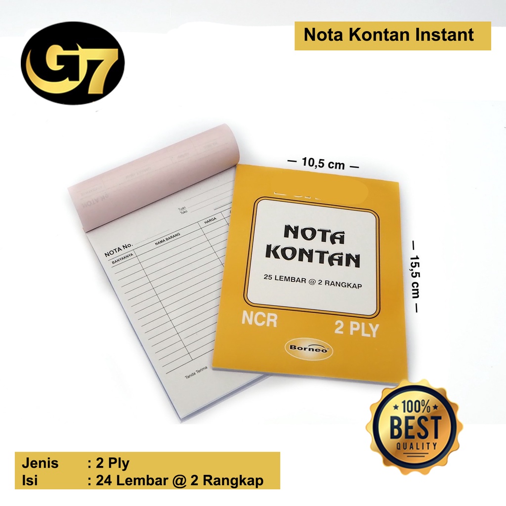 

Nota 2 ply Kecil Dua Rangkap NCR No Carbon Required Buku Pembayaran Praktis Murah
