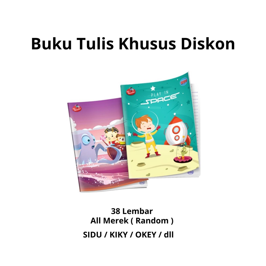 

Buku Tulis SATUAN 38 Lembar Merek Random Khusus Harga Spesial