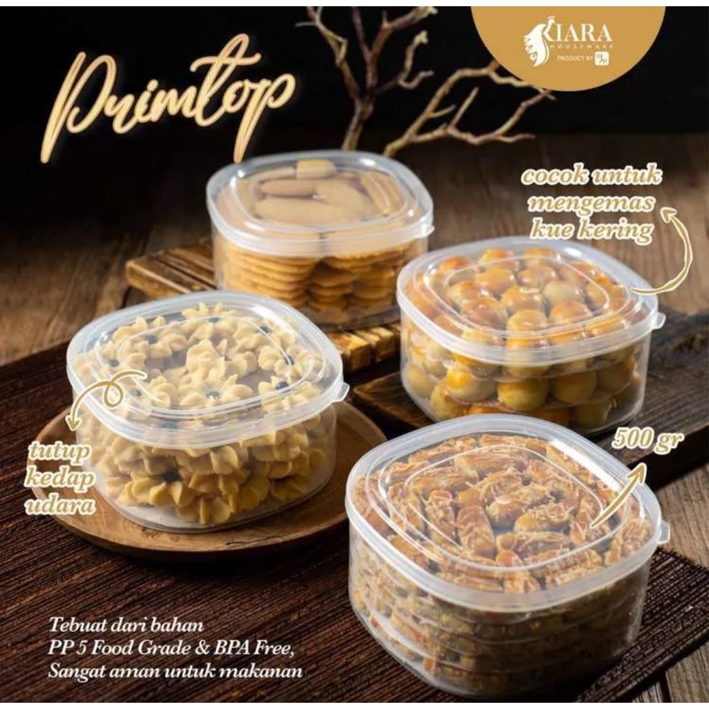 Toples Nastar 500 Gram 12 pcs Toples Bening / Toples Plastik / Toples Nastar Plastik / Toples Kue Ke