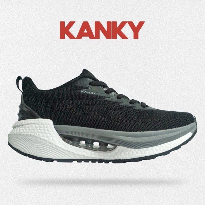 Kanky Story Hikaru - Sepatu Sneakers Casual Sport Wanita Dewasa - Black/Grey, 38