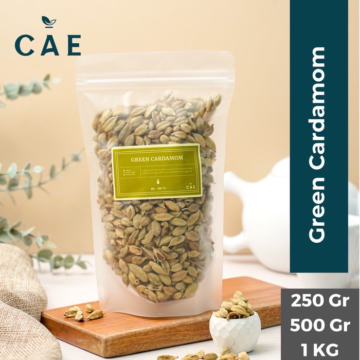 

Green Cardamom Kapulaga Hijau Arab India Kapol Biji Seed 250 Gr - 1 Kg