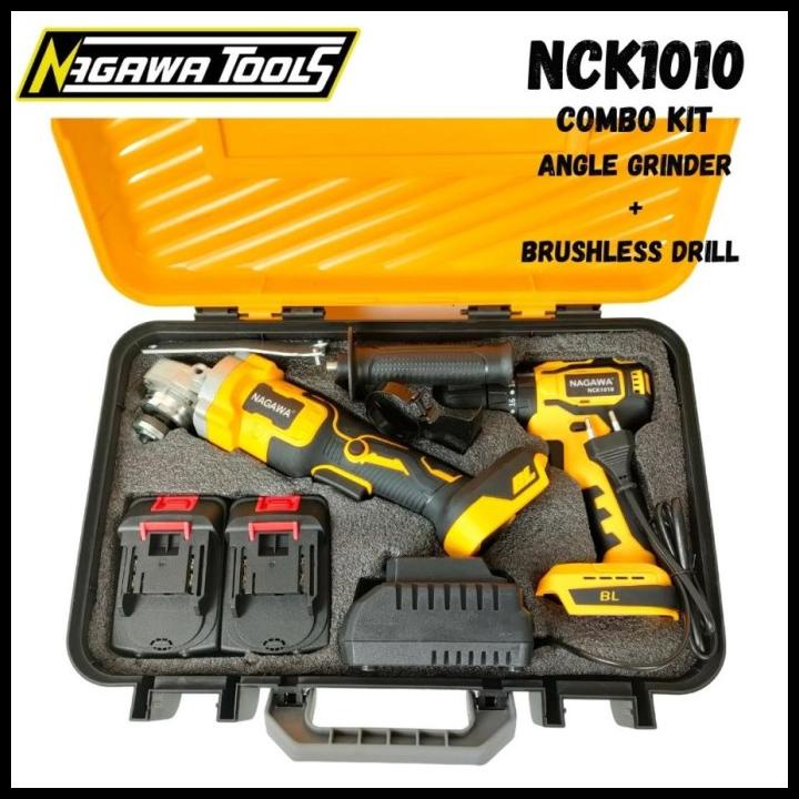 Nagawa Paket Mesin Gerinda Mesin Bor Baterai Cordless Combo