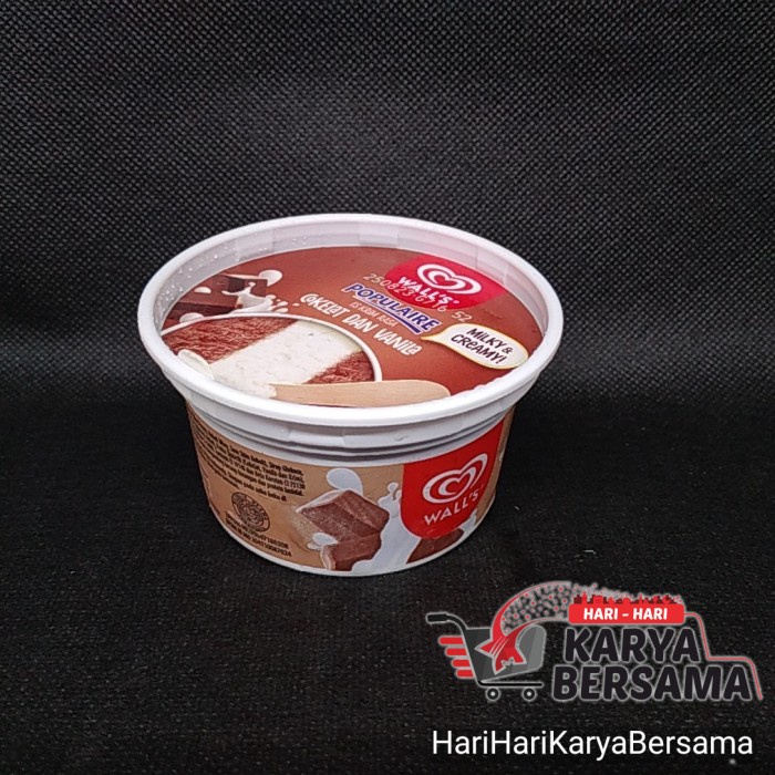 

WALL'S ICE CREAM POPULAIRE COKLAT & VANILLA CUP 90ML