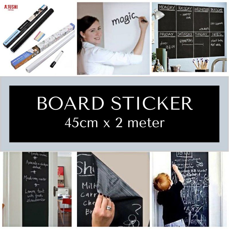 

Sticker Papan Tulis Whiteboard BlackBoard Free Kapur/Spidol Panjang 45x200