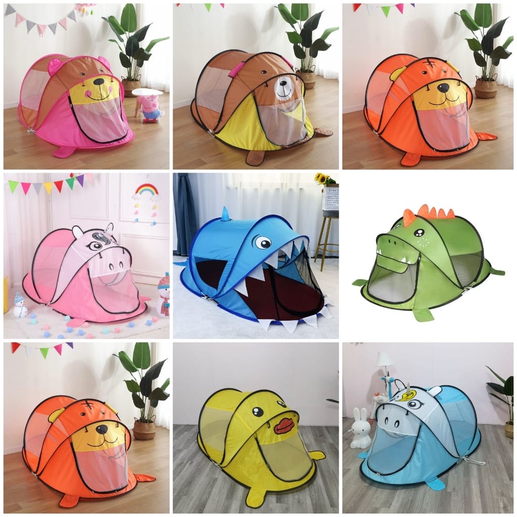 TENDA ANAK / TENDA MAINAN KARAKTER ANIMAL / TENDA INDOOR OUTDOOR / TENDA CAMPING / TENDA LIPAT