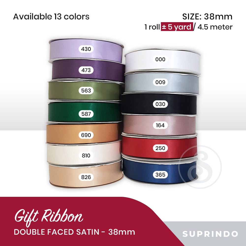 

4.5mtr/Pita Satin Import/ Double Faced Satin 38mm