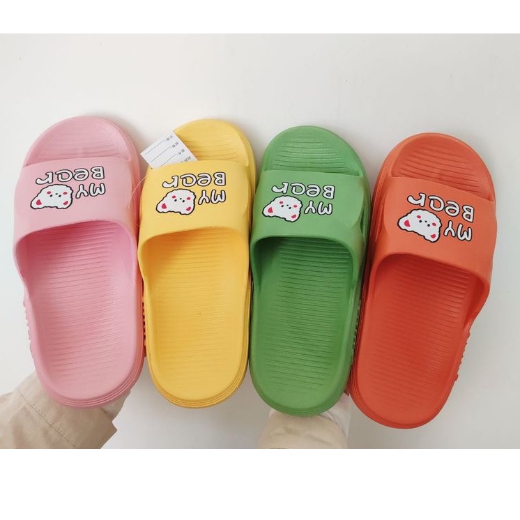 [Rumah Mainan] Sandal Dewasa Wanita/Pria Slip On Karakter Bear Bahan Karet Lembut Nyaman Tidak Licin Indoor Dan Outdoor Grosir Kualitas Tebal Termurah S-D-My-Bear-ZZL-2327